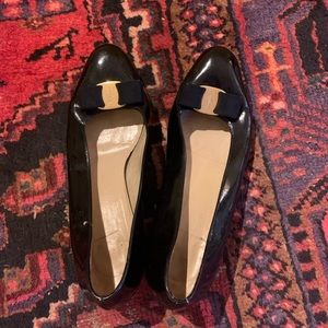 Black Ferragamo Vara - Size 10